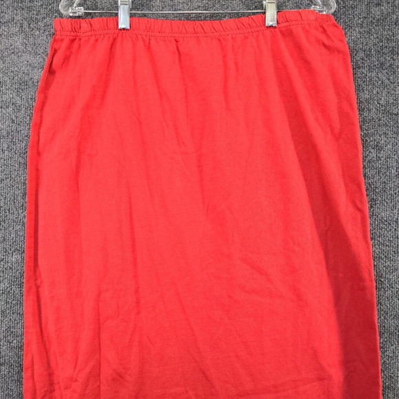 BC Sports Blue Cactus Women's Maxi Skirt Red Large Slit Vintage USA Linen - Picture 3 of 12